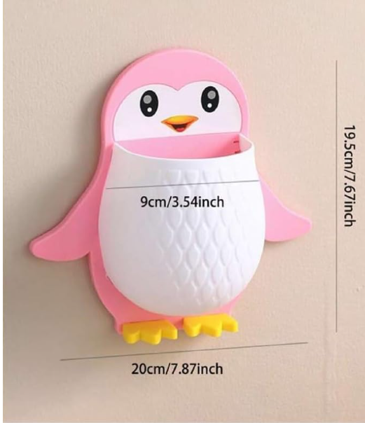 Cute Penguin Wall-Mounted Storage Organizer - Image 2