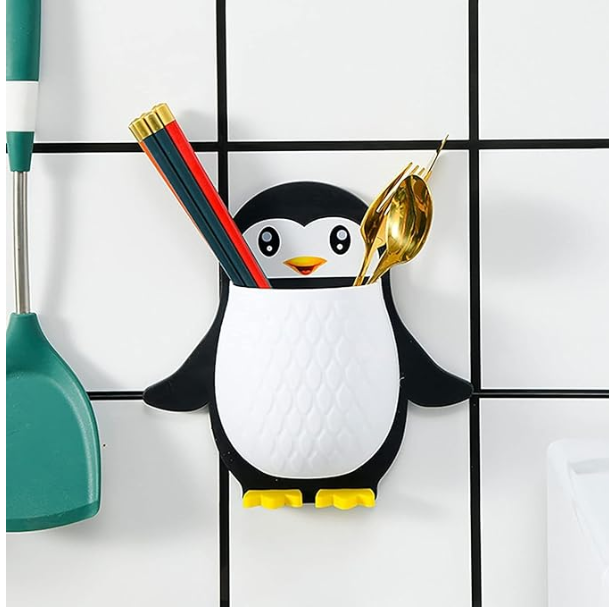 Cute Penguin Wall-Mounted Storage Organizer - Image 3